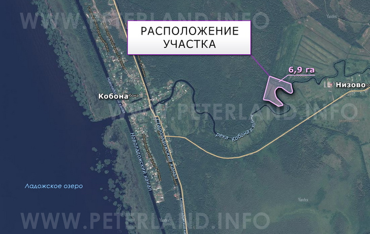 продажа земли на берегу реки около Ладоги