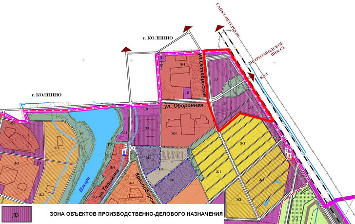 функциональная зона участка в Колпино