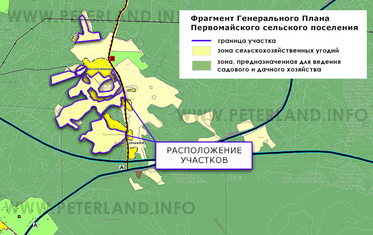 массив на генплане Краснознаменка Ольшаники