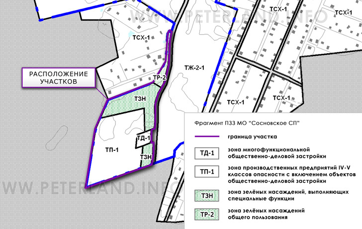 участки на ПЗЗ Сосновского СП
