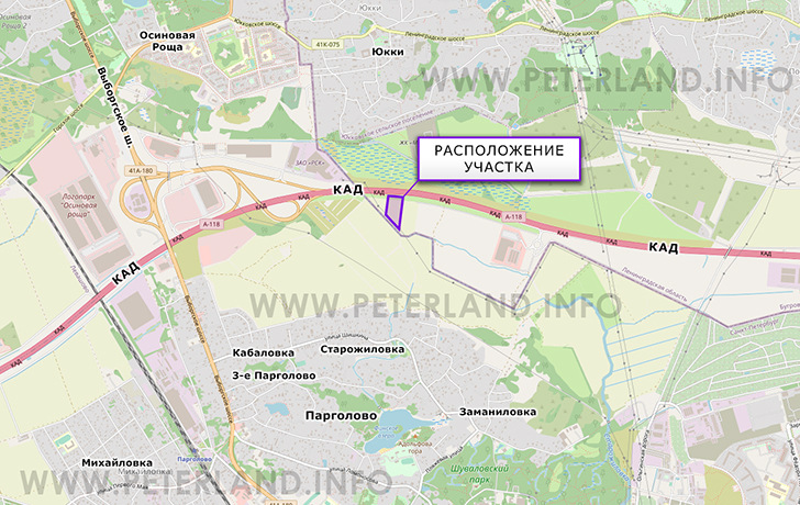 продажа земли около КАД и Парголово