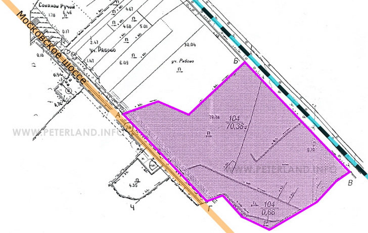 расположение участка около Московского шоссе в Ушаки