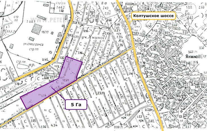 расположение участка земли под автостоянку в Янино